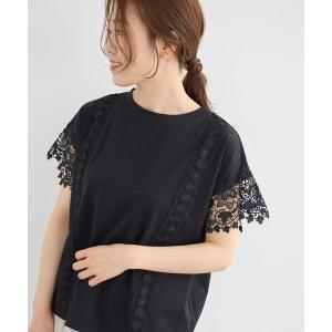 tシャツ レースドッキングカットソー レディース