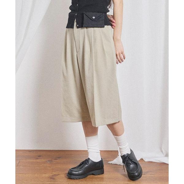 ハーフパンツ スラックス パンツ 短パン 3tuck half pants レディース