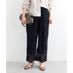 パンツ パッチワーク風レースイージーパンツ レディース