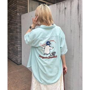ブラウス シャツ Penguin Baseball BACK刺繍半袖シャツ レディース