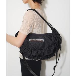 ショルダーバッグ バッグ コードハンドル2WAYフリルラウンドショルダーバッグ レディース