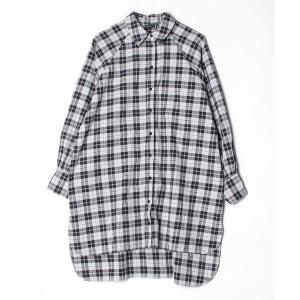 「asos」 チェック柄シャツワンピース 6 グレー レディース