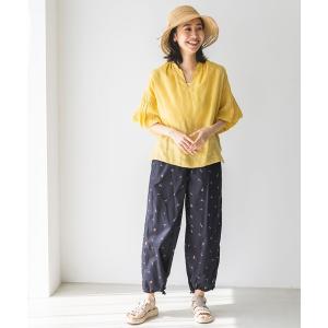 「niko and...」 半袖ブラウス MEDIUM イエロー レディース