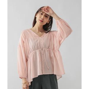 「GLOBAL WORK」 7分袖ブラウス MEDIUM ピンク系その他 レディース