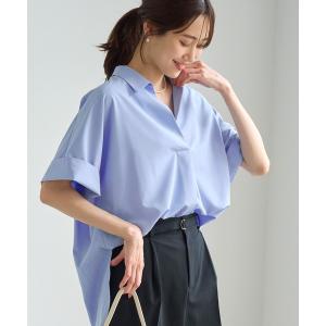 uvカット ブラウス シャツ スキッパーシャツブラウス/UVカット・接触冷感・防シワ レディース