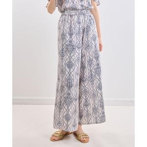 パンツ 「NARACAMICIE」ラインタイル柄パンツ レディース