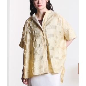 ブラウス シャツ 半袖 (GENE HEAVENS)SHEER DOBBY S/S SHIRT レディース