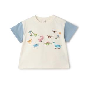 tシャツ 「接触冷感」恐竜刺しゅう半袖Tシャツ キッズ 子供服 男の子