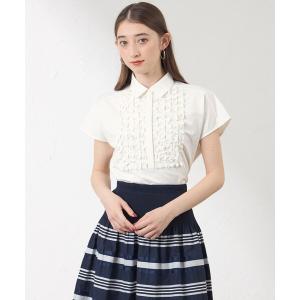 ブラウス シャツ 半袖 タイプライターデザインカットソー レディース