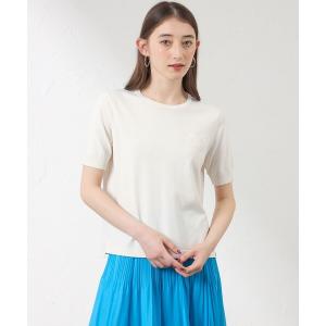 ニット セーター 「接触冷感・UV対策」ロゴ入りニットT レディース