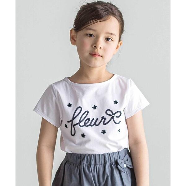 tシャツ ベア天竺 ロープ刺しゅうロゴTシャツ キッズ 子供服 女の子