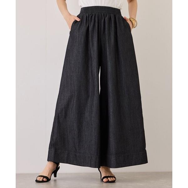 ジーンズ デニム デニムパンツ スラブデニムロングワイドパンツ レディース