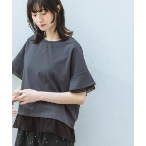 tシャツ 半袖 「接触冷感」シアー切替Ｔ / 668342 レディース