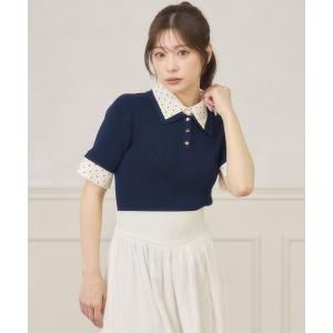 ニット セーター dot collar polo knit / ドットエリポロニット レディース