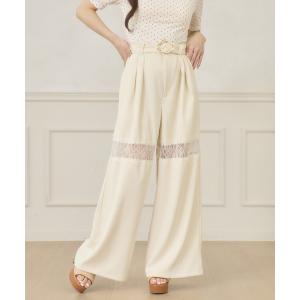 ワイドパンツ スラックス パンツ lace switching wide pants / レースキリカエワイドパンツ レディース