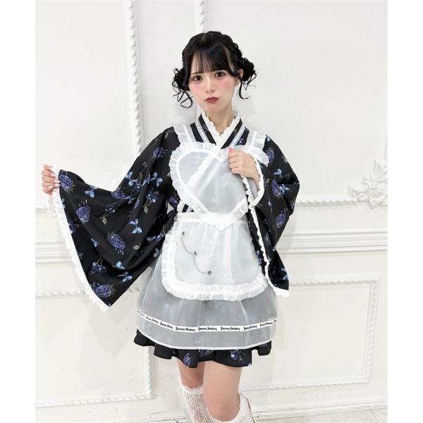 浴衣 「ワンピースタイプ」ハートエプロンゴシック苺浴衣ドレス レディース