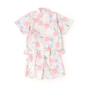 浴衣 花柄甚平スーツ キッズ 子供 女の子の商品画像