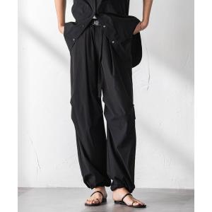 ワイドパンツ パンツ 撥水ベルト付きパラシュートパンツ レディース