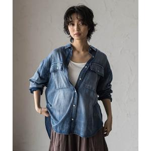 ブラウス シャツ 夏 シアーデニムオーバーシャツ レディース