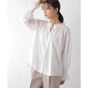 「GLOBAL WORK」 長袖ブラウス MEDIUM オフホワイト レディース