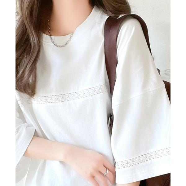 「Java」 7分袖カットソー X-LARGE ホワイト レディース
