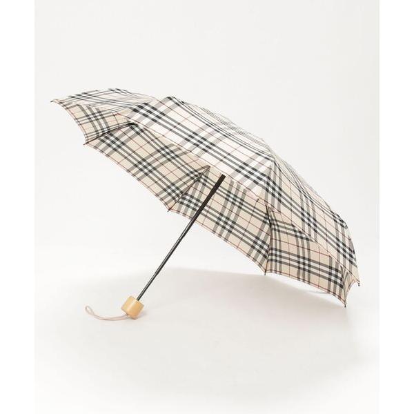 「BURBERRY」 ノバチェック柄 折りたたみ傘 - ベージュ レディース