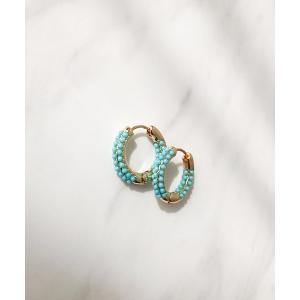 ピアス メタルフープパヴェピアス レディース