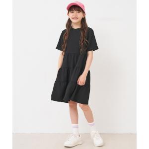 ワンピース キッズ　ライトエンボスティアードワンピース キッズ 子供服 女の子