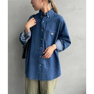 「DANTON」 長袖シャツ 40 ライトインディゴブルー レディース
