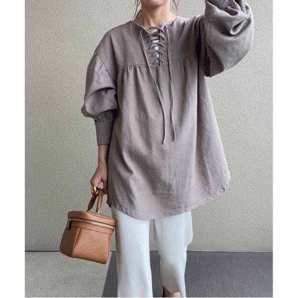 「feepur by saya」 長袖チュニック MEDIUM モカ レディース