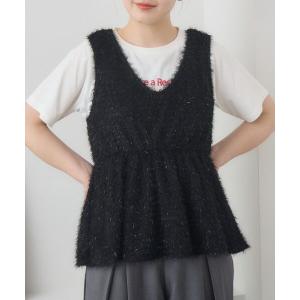 tシャツ バッグリボンペプラムベスト レディース
