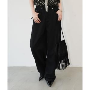 ワイドパンツ パンツ スタッズベルトコットンパンツ chw26s305 レディース メンズ