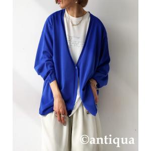 「antiqua」 カーディガン FREE ブルー レディース