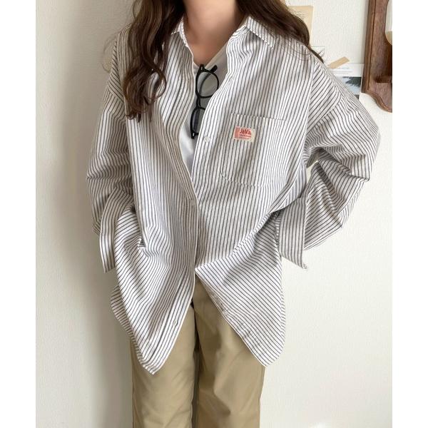 「Java」 長袖シャツ LARGE グレー レディース