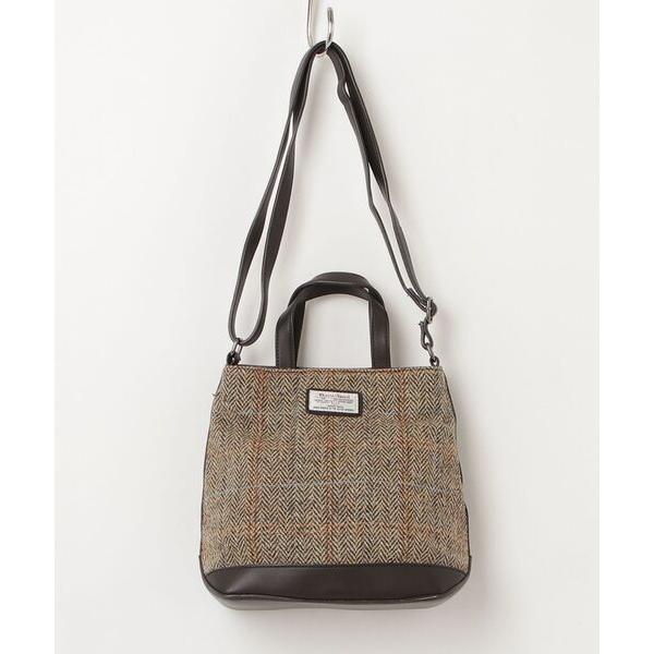 「HARRIS TWEED」 2WAYバッグ - ブラウン レディース