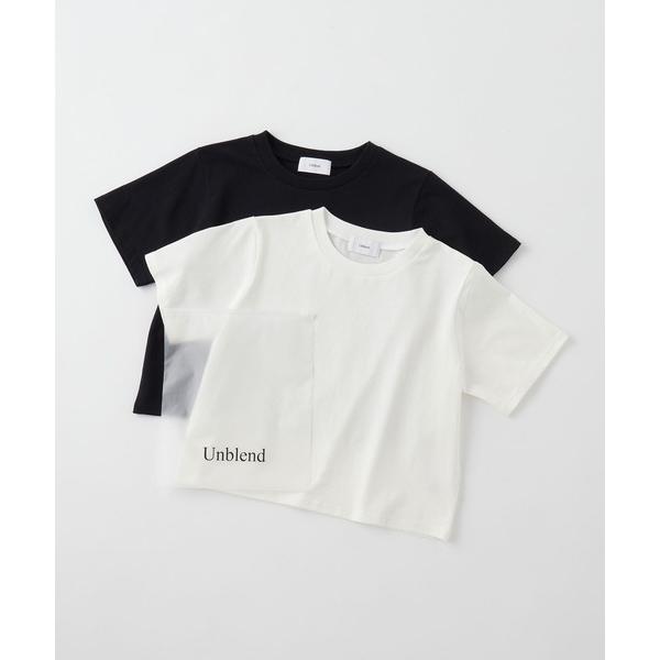 「Unblend」 半袖Tシャツ FREE ブラック×ホワイト レディース
