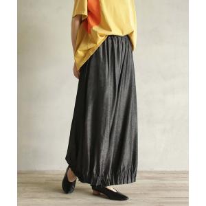 ワイドパンツ パンツ 冷感スソタックバルーンパンツ レディース