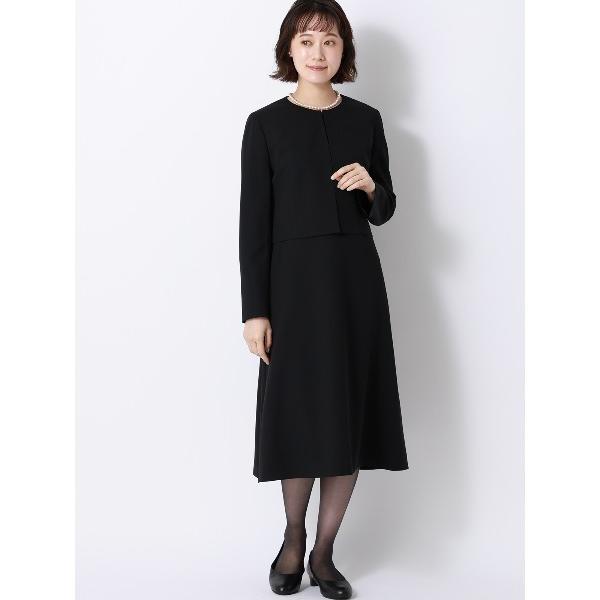 喪服 セレモニースーツ セットアップ WEB限定／ジャケット＆ワンピースセットアップ／ノーカラー／ウ...