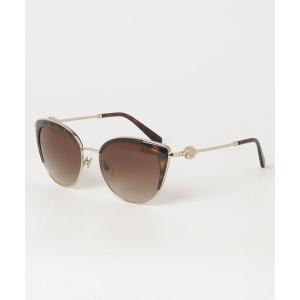 「BVLGARI」 フォックス シェイプ サングラス - ブラウン レディース