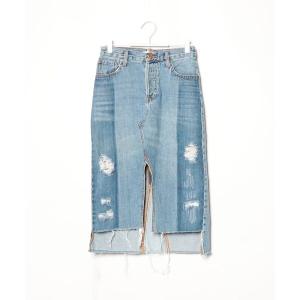「MANGO」 デニムスカート X-SMALL ブルー レディース