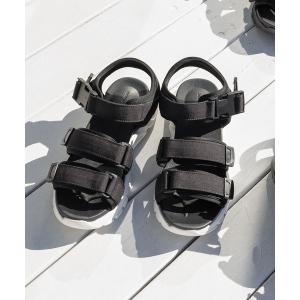 「GLOBAL WORK」 サンダル M ブラック×ホワイト メンズ