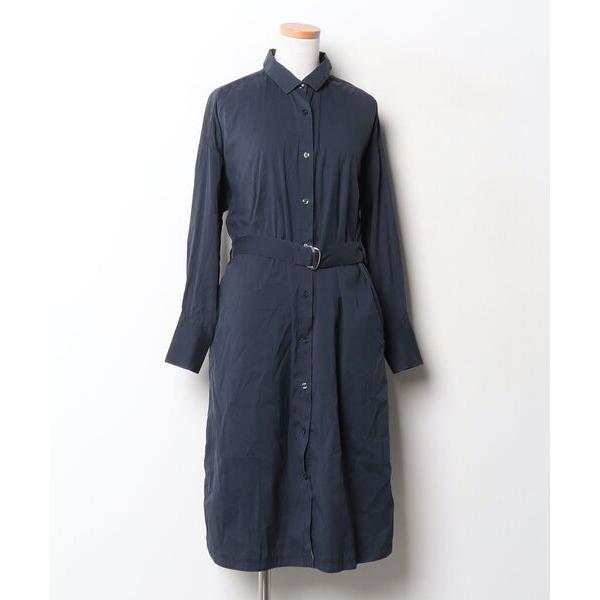 「PLST」 シャツワンピース S ネイビー レディース