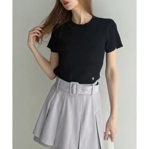 ニット セーター 「UVカット/洗濯機OK」ウォッシャブルコンパクト半袖ニットトップス レディース