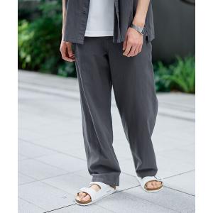 パンツ 綿麻イージーワイドスラックスパンツ メンズ