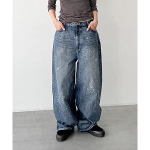ワイドパンツ ジーンズ デニム デニムパンツ SUPERTHANKS　スペースデニムバレルレッグジーンズ レディース メンズ