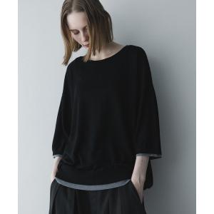 tシャツ 配色フェイクレイヤードサマーニットT / fake layered color summer knit Tee メンズ レディース
