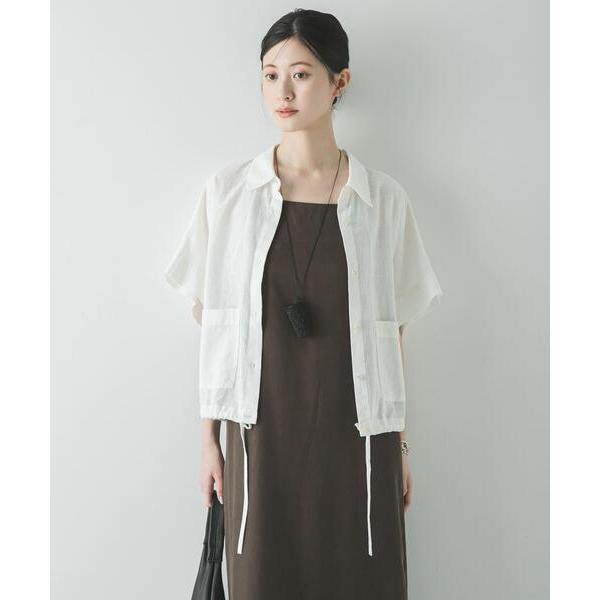 ブラウス シャツ ラミーレーヨンハーフスリーブシャツ レディース