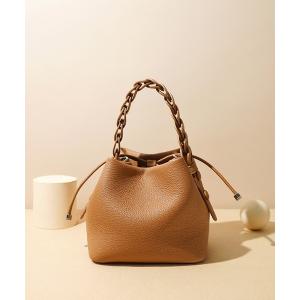 ショルダーバッグ バッグ 「NiiNa」「高品質牛革」2wayスクエアレザースモール編み込みハンドルバッグ レディース