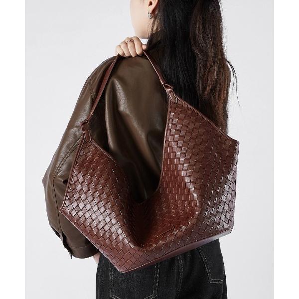 トートバッグ 「 NiiNa / ニーナ 」高品質牛革 大容量 ワンハンドル クロスデザイン イント...