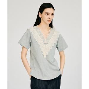 tシャツ 半袖 「2026Summer Pre-Order」VネックレースTシャツ / V-Neck Lace T-Shirt レディース